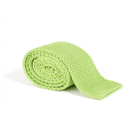Cravate tricot vert cigale