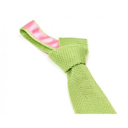 Cravate tricot vert cigale, vue 2