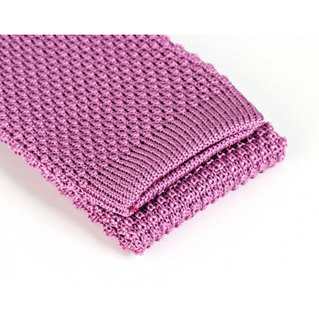 Cravate tricot de soie rose, vue 3