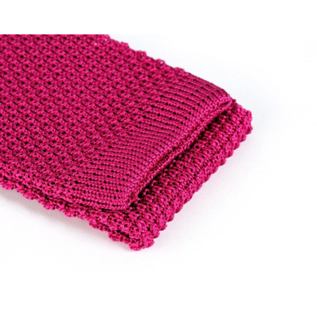 Cravate tricot de soie fushia, vue 3