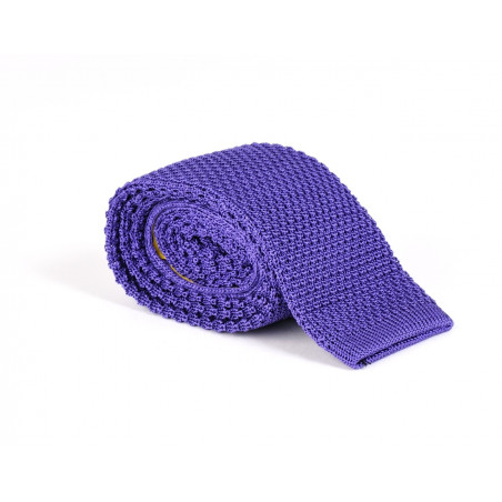Cravate tricot de soie mauve gosier