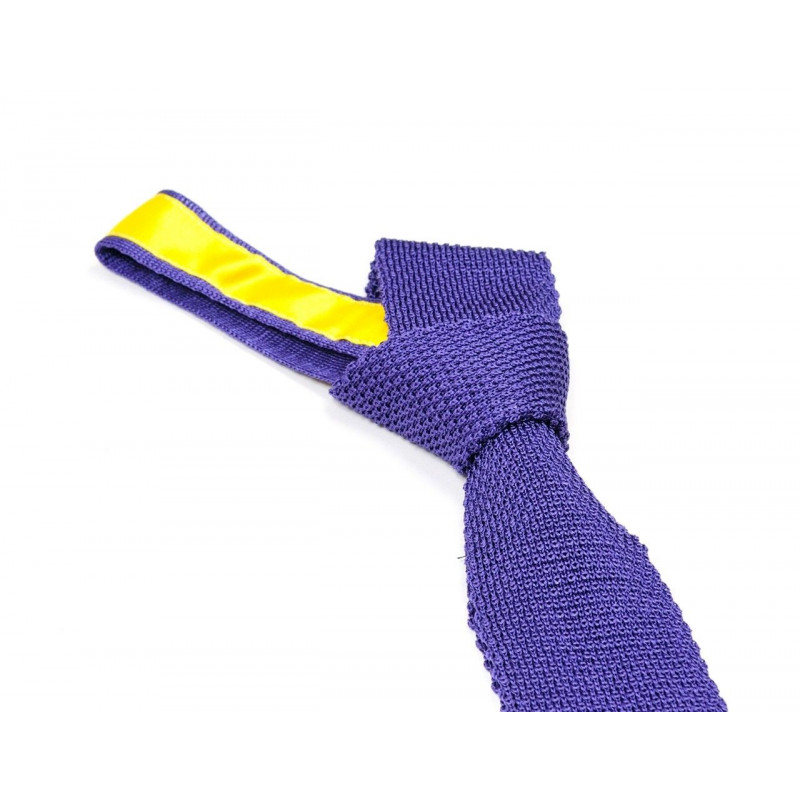 Cravate tricot de soie mauve gosier, vue 2