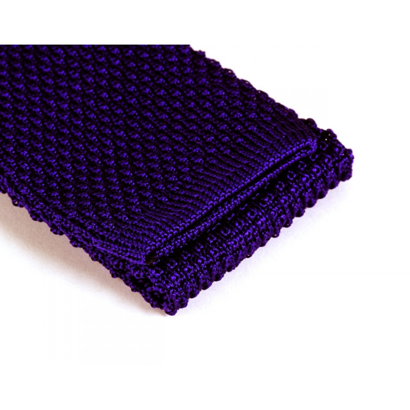 Cravate tricot violet mure, vue 3