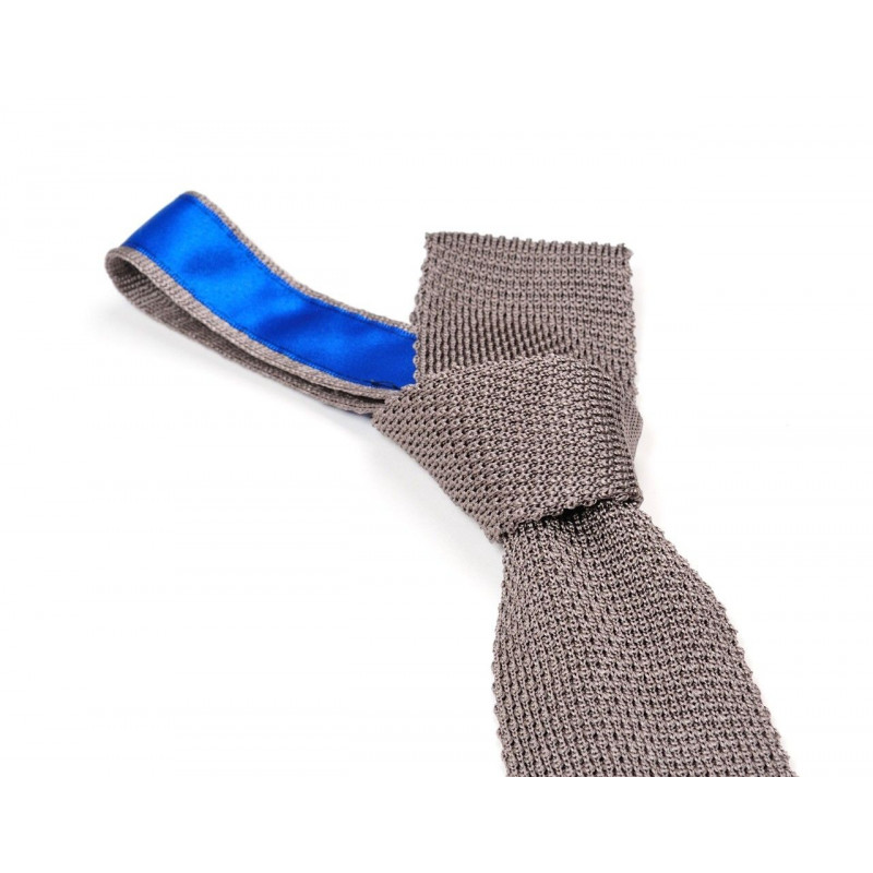 Cravate tricot de soie grise, vue 2