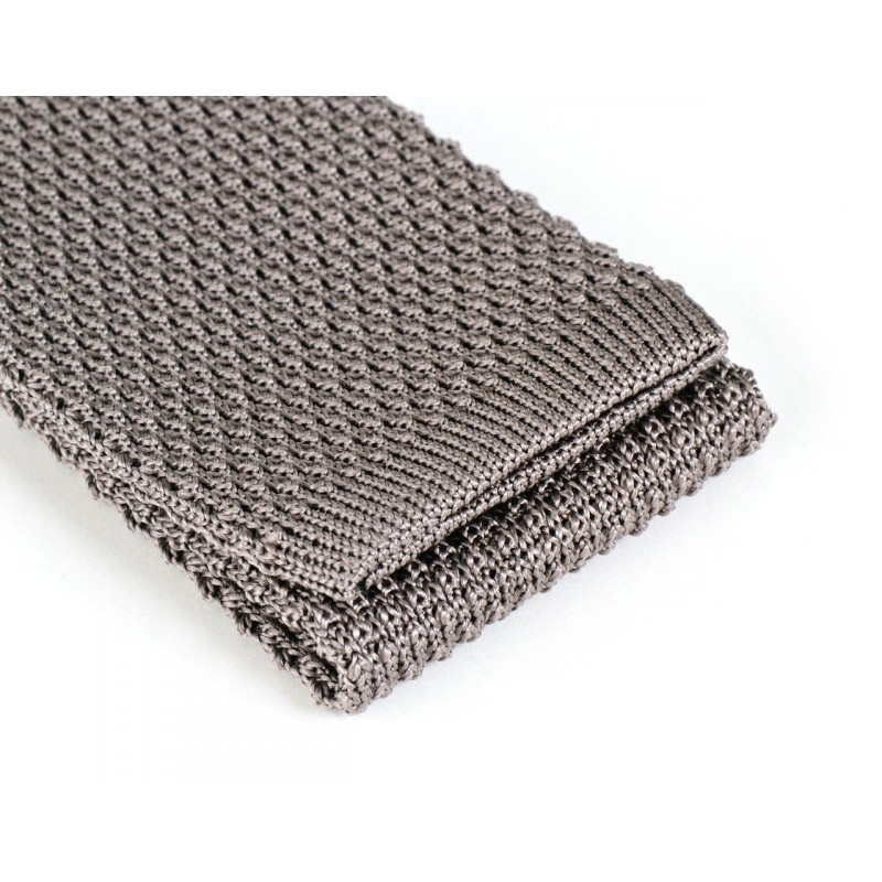 Cravate tricot de soie grise, vue 3