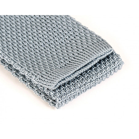 Cravate tricot de soie bleue ciel, vue 3