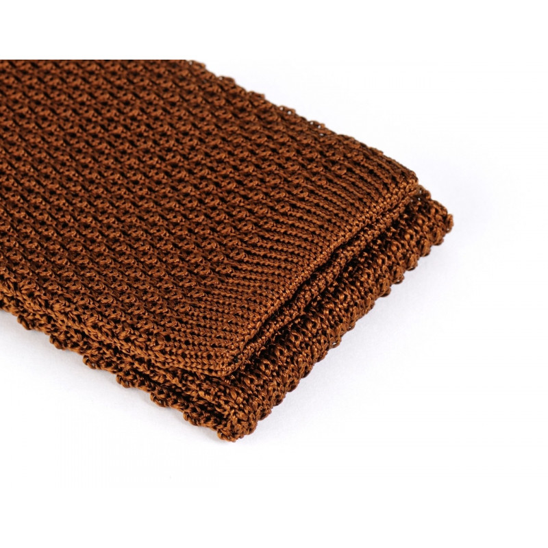 Cravate tricot de soie couleur chêne, vue 3