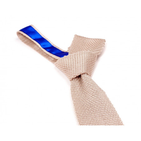 Cravate tricot couleur perle, vue 2
