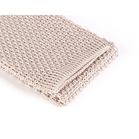 Cravate tricot couleur perle, vue 3